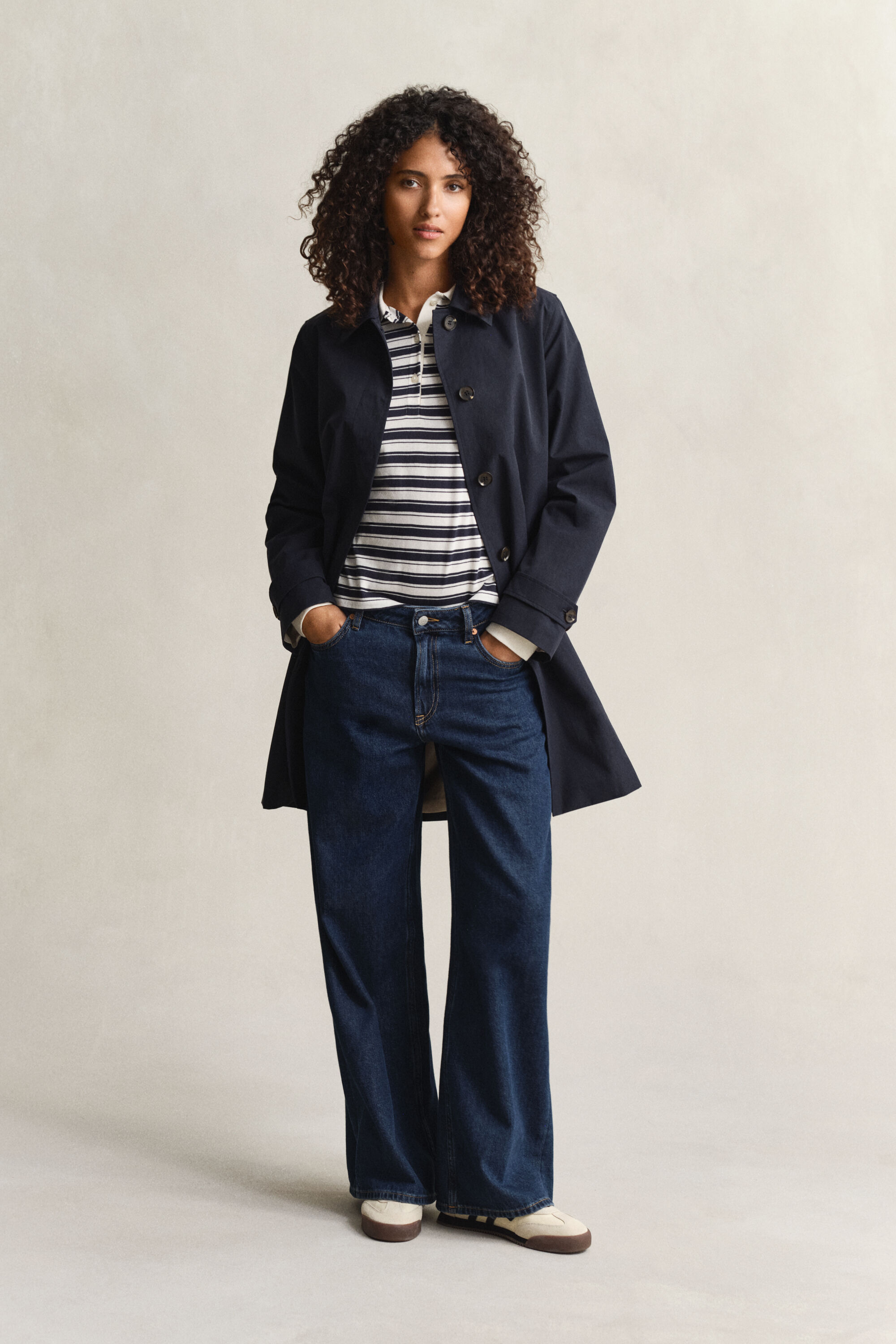 Striped Long Sleeve Polo Shirt