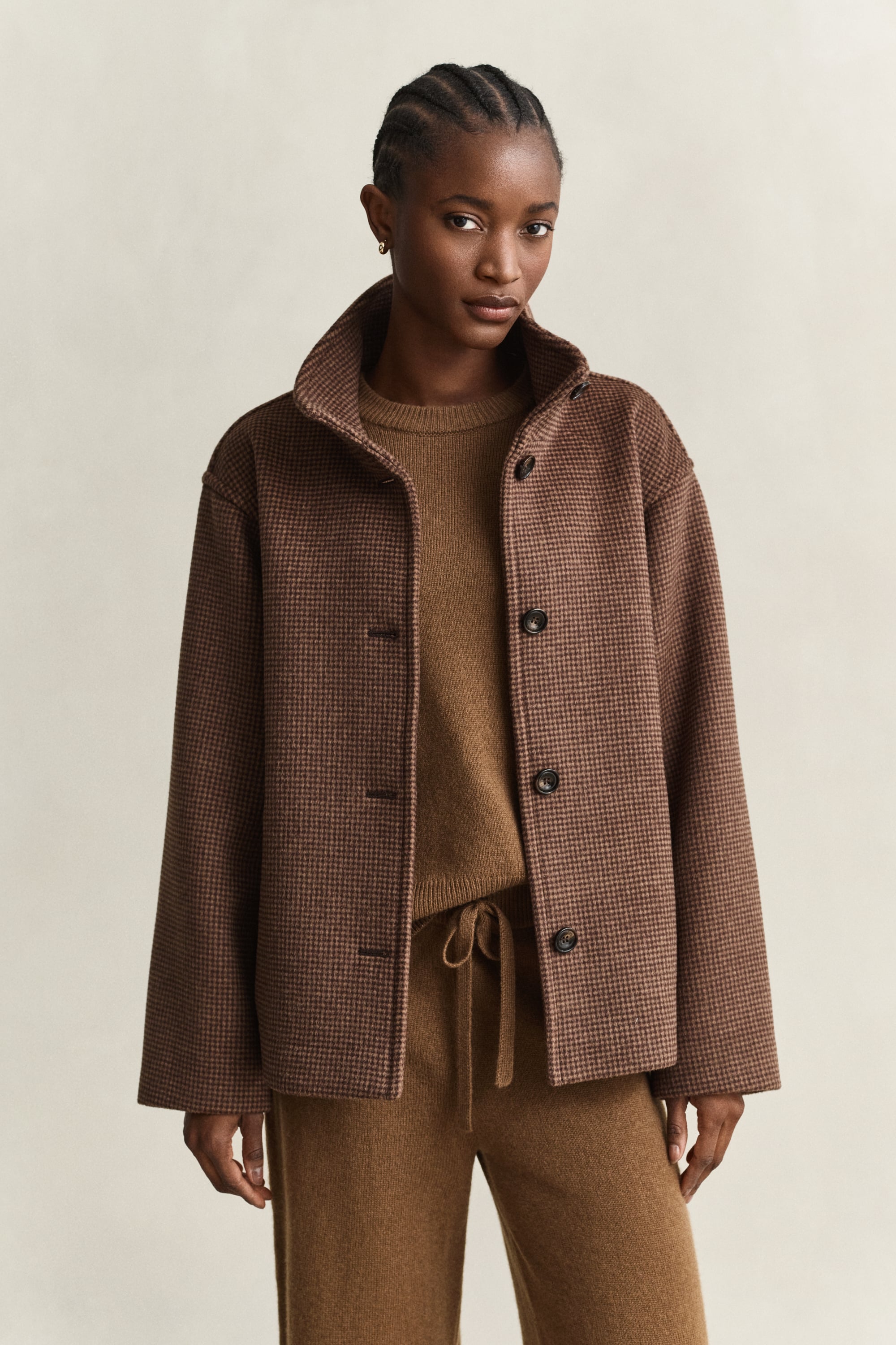 40s Bnody wool Pコート Checked Wool Blend Jacket Gant DEEP BROWN | Official GANT Store