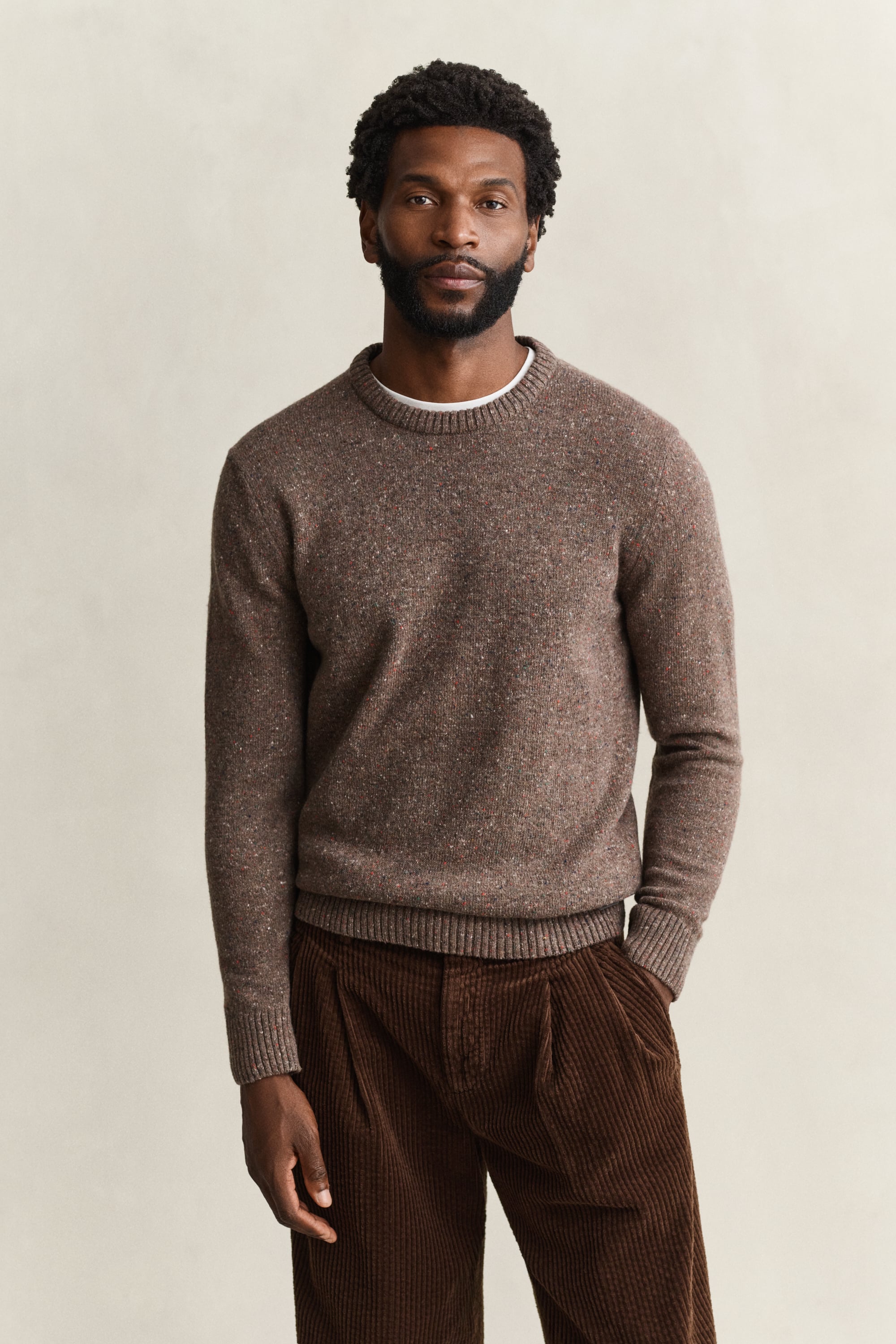 Wool Blend Nepps Crew Neck Sweater Gant BLUE HORIZON | Official